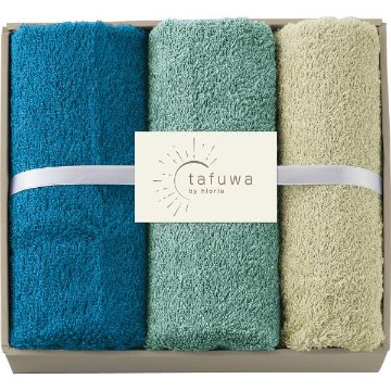 ギフト好適品 ｔａｆｕｗａ　フェイス・ウォッシュタオルセット ブルーの画像