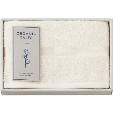 ギフト好適品 ＯＲＧＡＮＩＣ　ＴＡＬＥＳ　オーガニックコットン使用　フェイスタオル ベージュ ALE2310の画像