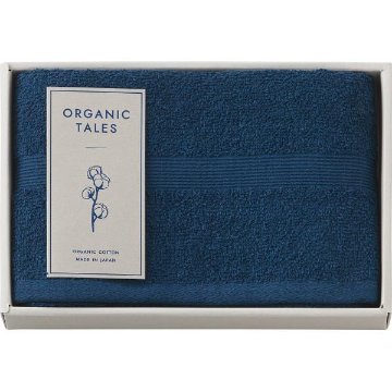 ギフト好適品 ＯＲＧＡＮＩＣ　ＴＡＬＥＳ　オーガニックコットン使用　フェイスタオル ブルー ALE2310の画像