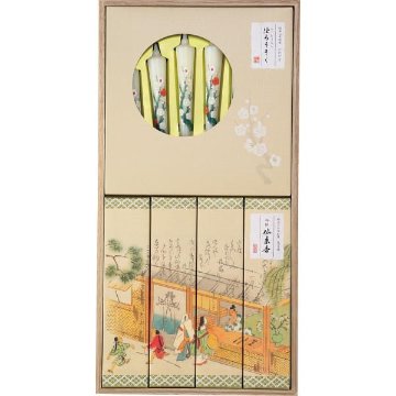 ギフト好適品 カメヤマ　吟撰　仙年香　絵ろうそくセット（桐箱入） I13470901の画像