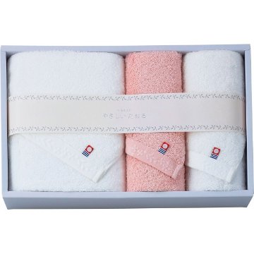 やさしいたおる　バス・フェイスタオルセット ピンク YT-24500の画像