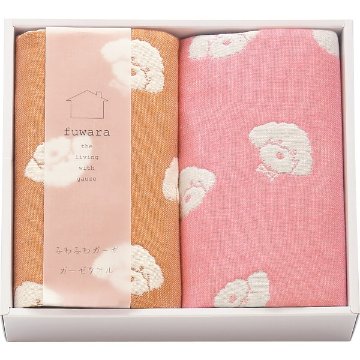 ふわら　６重織ガーゼハンカチ２枚セット ピンク FWR2008Pの画像