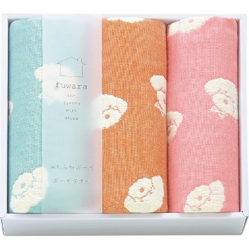 ふわら　６重織ガーゼハンカチ３枚セット FWR3008 の画像