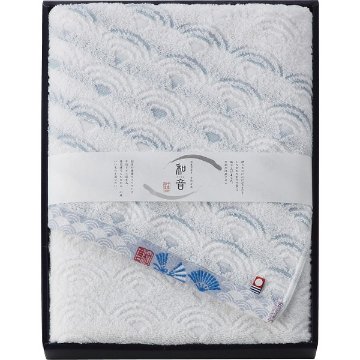 なごみね　バスタオル ブルー 1570058の画像