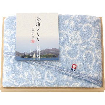 今治きらら　フェイスタオル（木箱入） ブルー 53016の画像