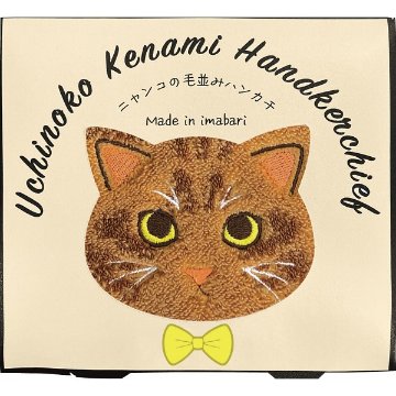 Ｕｃｈｉｎｏｋｏ　ｍａｔｅ　毛並みハンカチ 茶トラ UNJ-801の画像