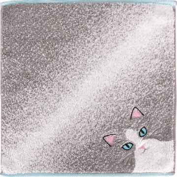 Ｕｃｈｉｎｏｋｏ　ｍａｔｅ　毛並みハンカチ ハチワレ UNJ-803の画像