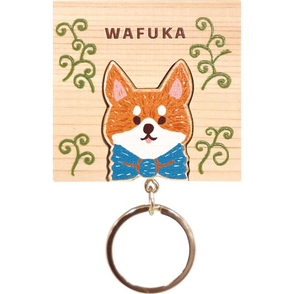 ＷＡＦＵＫＡ　Ｈｉｎｏｋｉ　ｋｅｙｒｉｎｇ（ひのきキーリング） 柴犬 TMK-018の画像