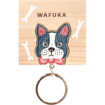 ＷＡＦＵＫＡ　Ｈｉｎｏｋｉ　ｋｅｙｒｉｎｇ（ひのきキーリング） フレンチブルドッグ TMK-022の画像