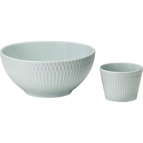 小田陶器　さざなみ　爽麺セット ブルーホワイト ODA05-3053Aの画像
