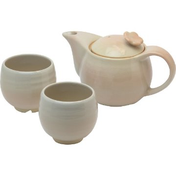 萩焼　姫土　茶の間セット（茶コシ付） 06330の画像