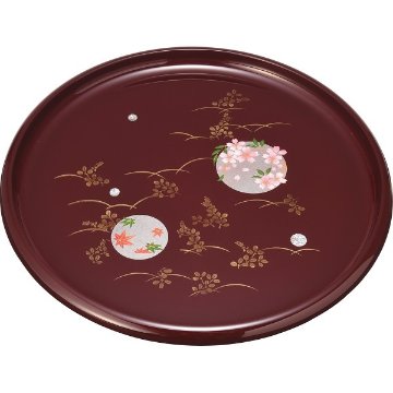 紀州塗　円華　１０寸　信貴丸盆 2204094の画像