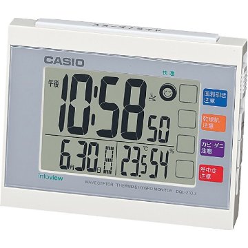 カシオ　生活環境お知らせ電波時計　 ホワイト DQL-210J-7JFの画像
