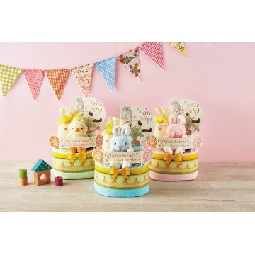 バニーズバイザベイおむつケーキ２段 ブルー 1675807の画像