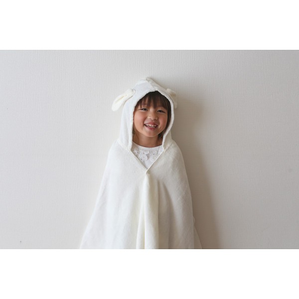ｓａｍｐｏ−さんぽ−　オーガニックバスポンチョ うさぎ 42041の画像