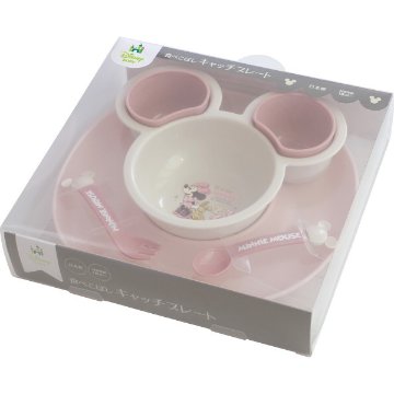 食べこぼしキャッチプレート ミニー×ピンク 306439の画像