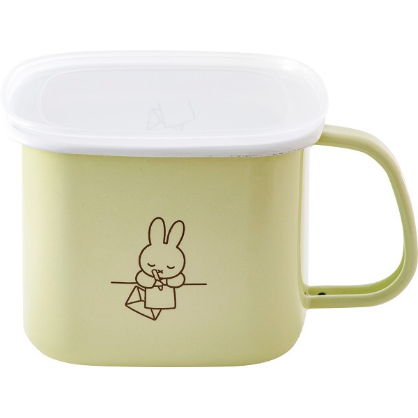 富士ホーロー　ミッフィーパステル　角型みそポット ペールグリーン MFP-KP.PGの画像