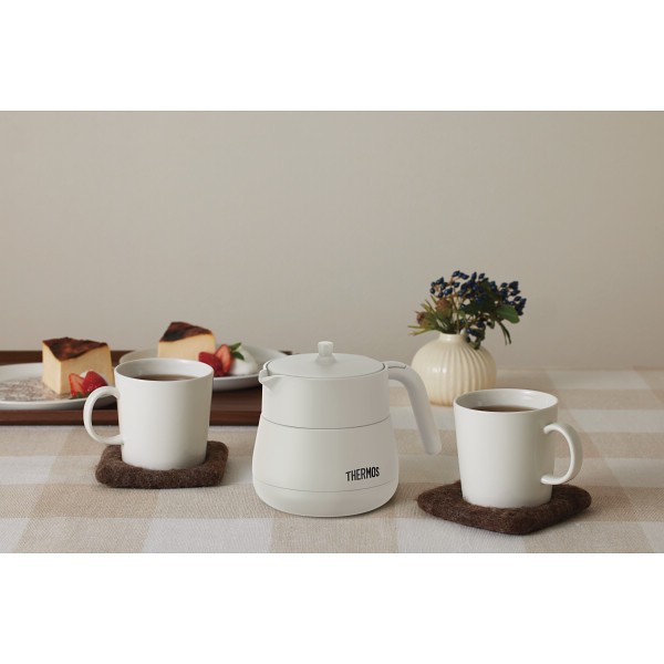 サーモス　ティーポット（４５０ｍｌ） ライトグレー TTE-450LGYの画像