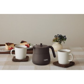 サーモス　ティーポット（４５０ｍｌ） ブラウン TTE-450BWの画像