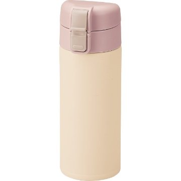 モルン　軽量ワンタッチステンレスボトル（３５０ｍｌ） ライトベージュ JYSTB350LBの画像