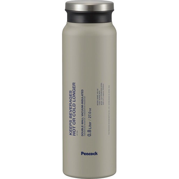 ピーコック　ステンレスボトルスクリューマグタイプ（８００ｍｌ） ストーングレー AEJ-80Hの画像
