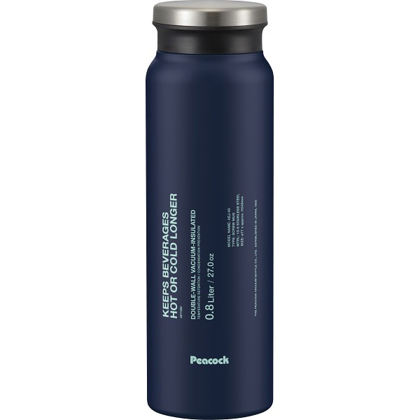 ピーコック　ステンレスボトルスクリューマグタイプ（８００ｍｌ） ダークネイビー AEJ-80AKの画像