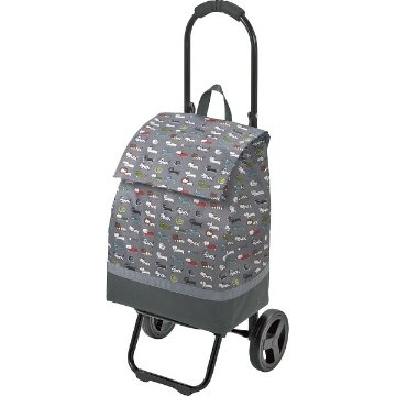 シャルミス　ネコ柄ショッピングカート グレー 15-5038-20の画像