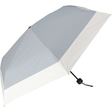 ジミージー　晴雨兼用ＵＶ加工　折りたたみ傘（５５ｃｍ）遮熱タイプ グレー・オフホワイト２ 1759911の画像