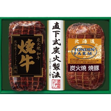 北海道トンデンファーム　炭火焼　黒毛和牛焼牛＆焼豚ギフト TDY-6の画像