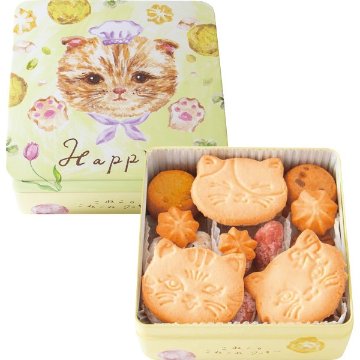 こねこのこねこねクッキー缶 Ｈａｐｐｙ KN16-010の画像