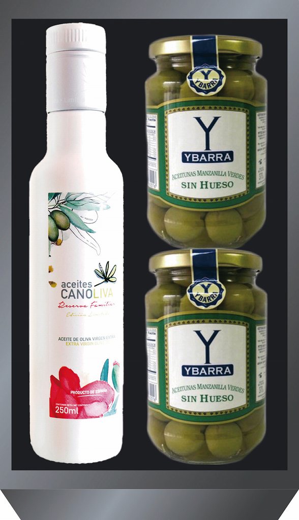 CANOLIVA　オリーブの実2P・250mlオリーブオイル（FAMILIAR) EVOO-5000 の画像