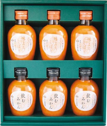 味まろしぼり飲むみかん飲み比べギフト（6本入） C6-RB-1 の画像
