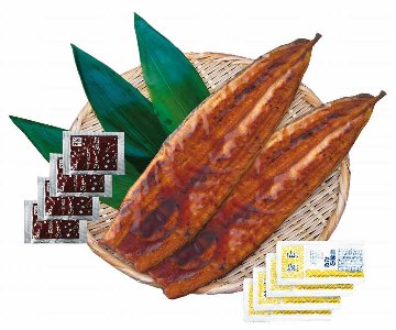 特大　鹿児島県産うなぎ蒲焼セット（永谷園お吸い物付） PFU-019A の画像
