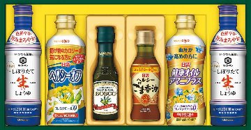 日清ヘルシーオイル&キッコーマンしぼりたて生しょうゆギフト NK-33 の画像