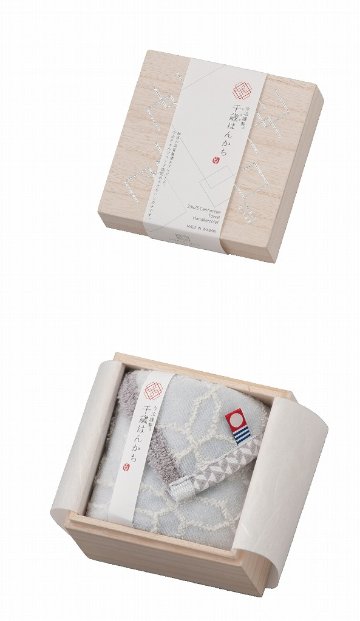 今治謹製 千歳はんかち タオルハンカチ（ブルー） HK1017-BL の画像