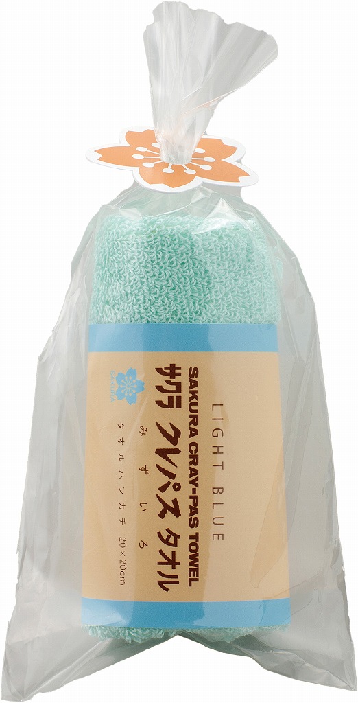 クレパスタオル　タオルハンカチ（ブルー） CR23050-BL の画像