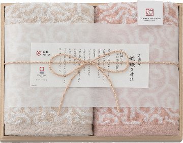 今治謹製 紋織タオル　タオルセット（ピンク） IM7720-PI の画像