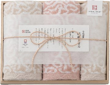 今治謹製 紋織タオル　タオルセット（ピンク） IM7725-PI の画像