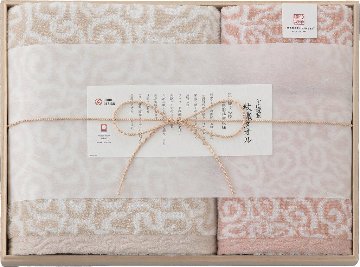今治謹製 紋織タオル　タオルセット（ピンク） IM7740-PI の画像
