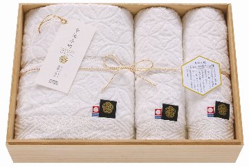 今治小町 白無垢?U 深木箱入りタオルセット TIK8004204 の画像