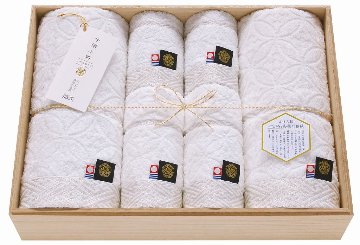 今治小町 白無垢?U 深木箱入りタオルセット TIK0514206 の画像
