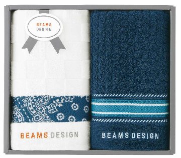 BEAMS DESIGN チェッカーバンダナタオルセット(ネイビーブルー) 51-3139200NB の画像