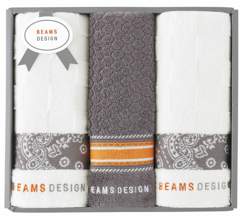 BEAMS DESIGN チェッカーバンダナタオルセット(グレー) 51-3139250GY の画像