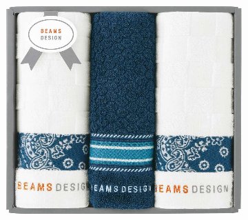 BEAMS DESIGN チェッカーバンダナタオルセット(ネイビーブルー) 51-3139250NB の画像