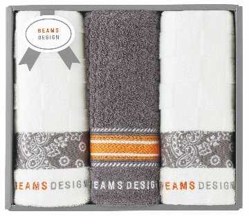 BEAMS DESIGN チェッカーバンダナタオルセット(グレー) 51-3139300GY の画像