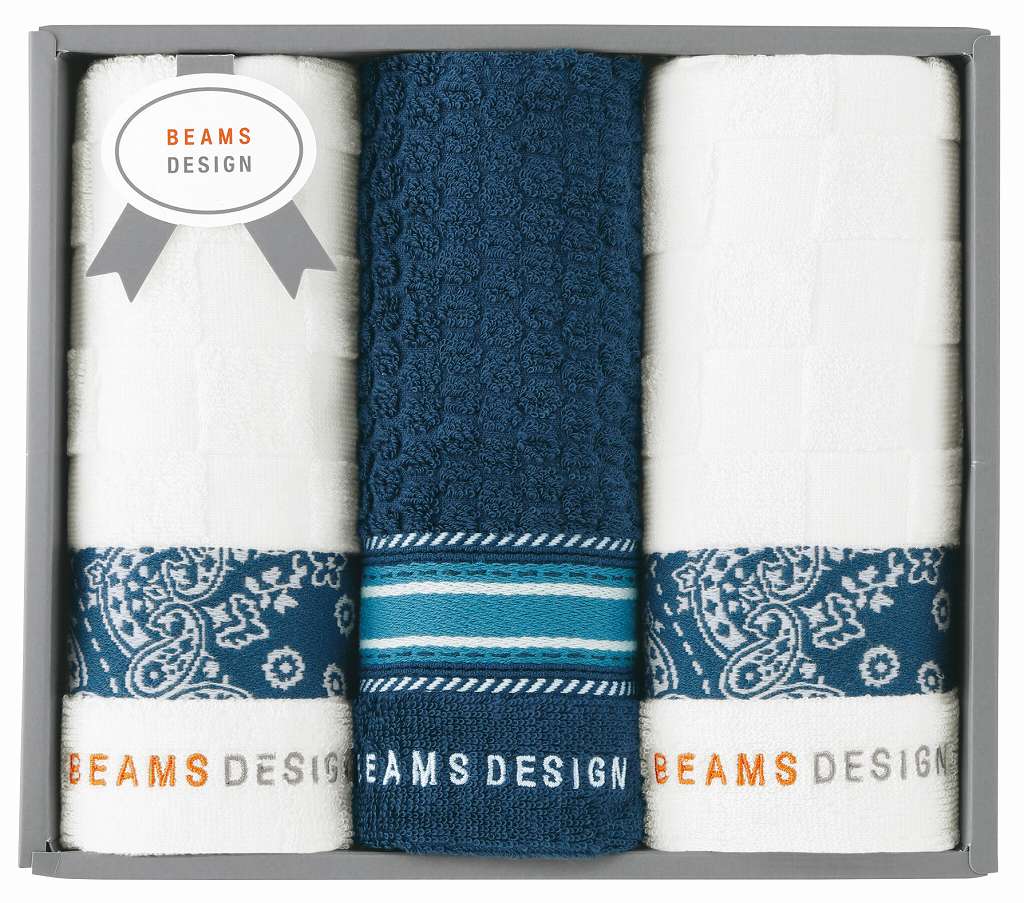 BEAMS DESIGN チェッカーバンダナタオルセット(ネイビーブルー) 51-3139300NB の画像