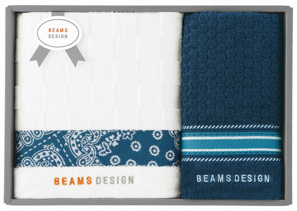 BEAMS DESIGN チェッカーバンダナタオルセット(ネイビーブルー) 51-3139400NB の画像