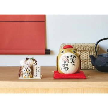 ちぎり和紙　長寿の祝いふくろう 還暦 006-482Aの画像