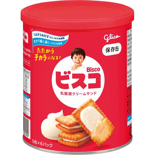 グリコ　ビスコ保存缶（３０枚）の画像