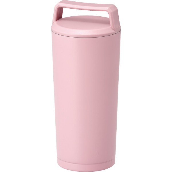 ハンドル付ステンレスタンブラー（３６０ｍｌ） ピンク B3725-3の画像